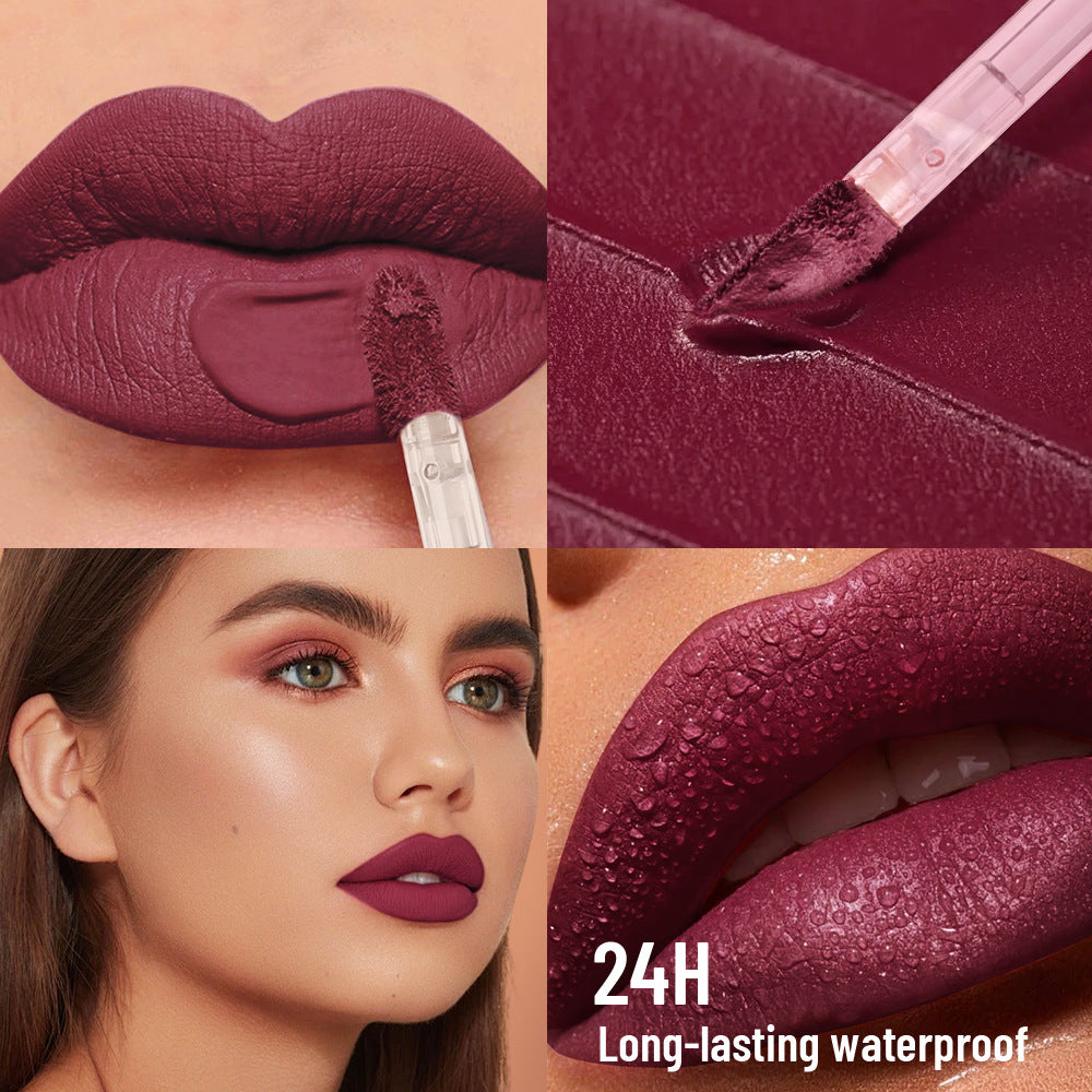 Matte Nude Lip Mud 10 Colors Lip Lacquer Waterproof Colored Lipstick