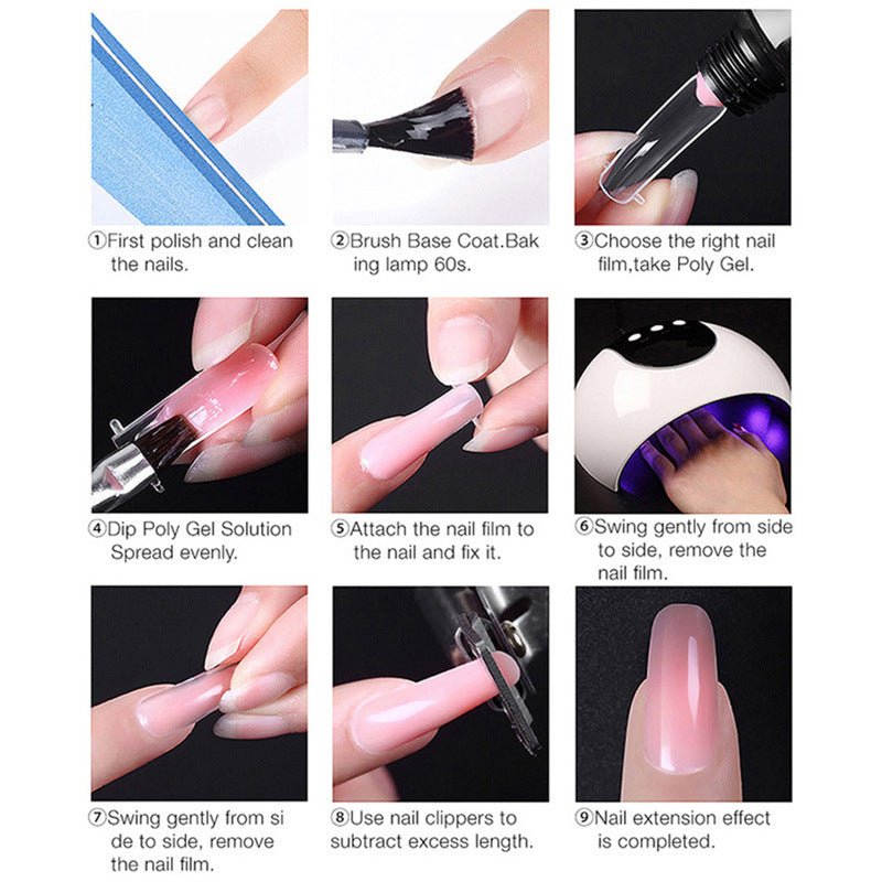 Yinikiz Poly Extension Nail Gel Set 15ml 12 Colors White Clear Crystal UV Builder Gel