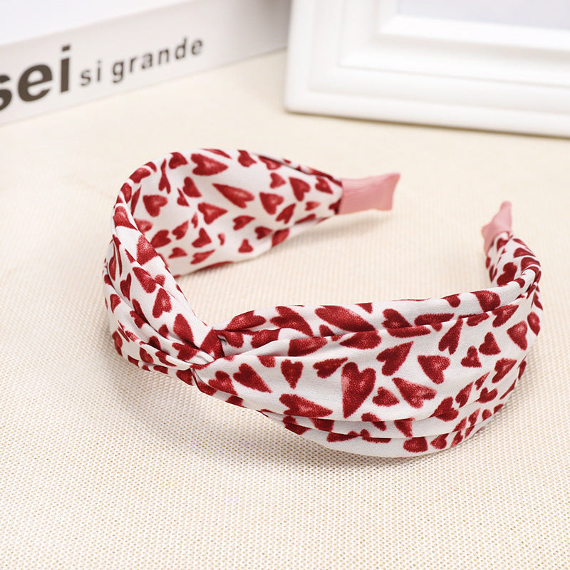 Simple Headband Printed Fabric Wide Brim Headdress