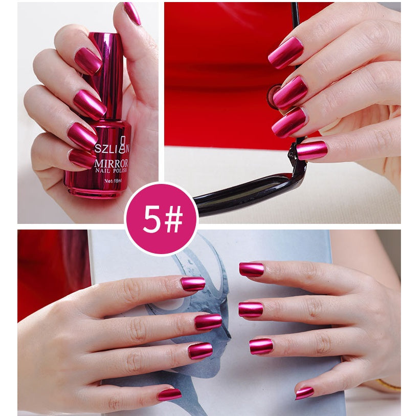 SZLIAN Mirror Silver Nail Polish