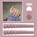 Frosted Grey Short Square False Nail