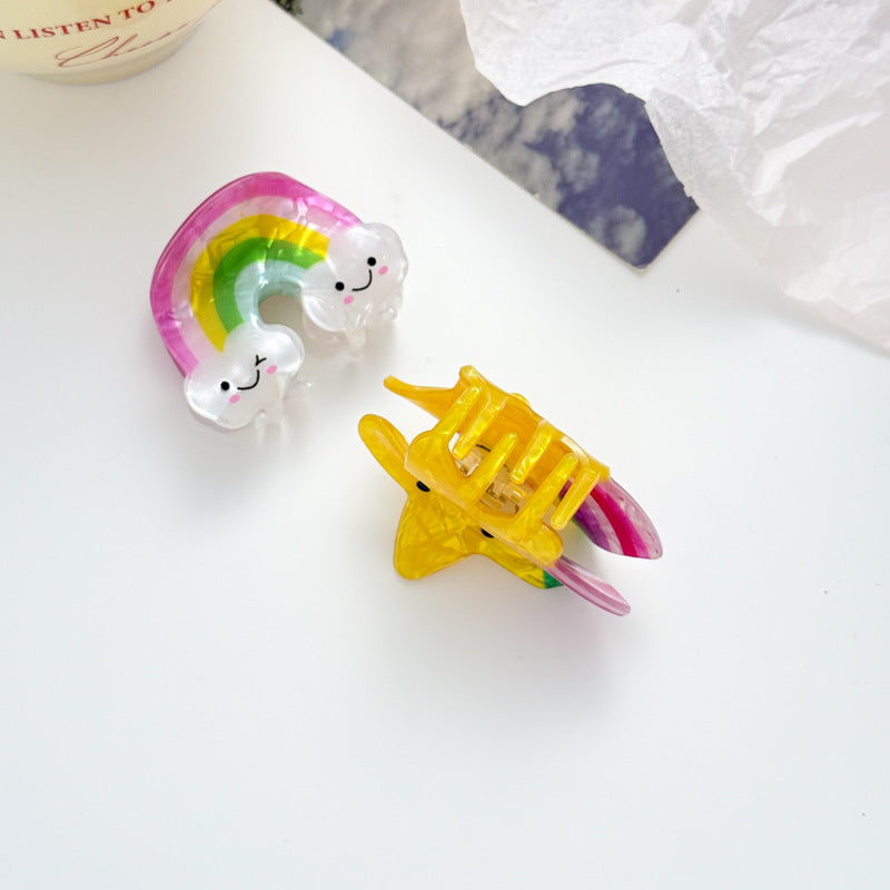 Female Versatile, Sweet And Cute Rainbow Star Clip