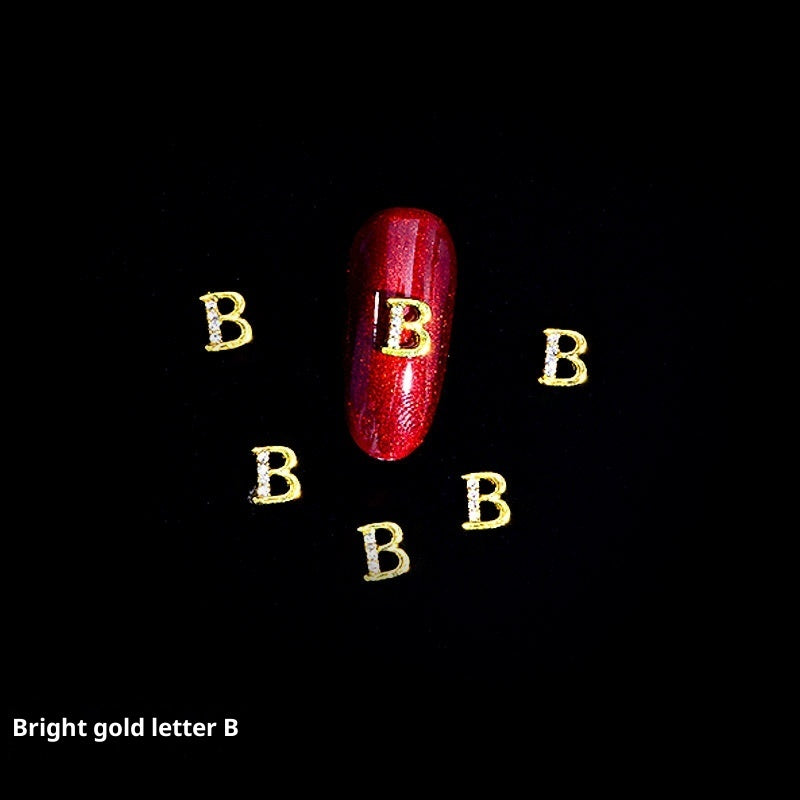 Cooc 26 Letter Alloy Nail Ornament Nail Crystal