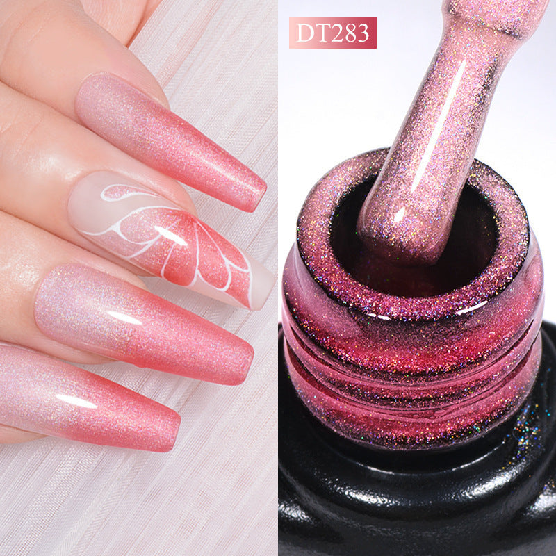 Shimmering Thermal Gel Fashion Nail Polish PU Protective Film For Nail Art