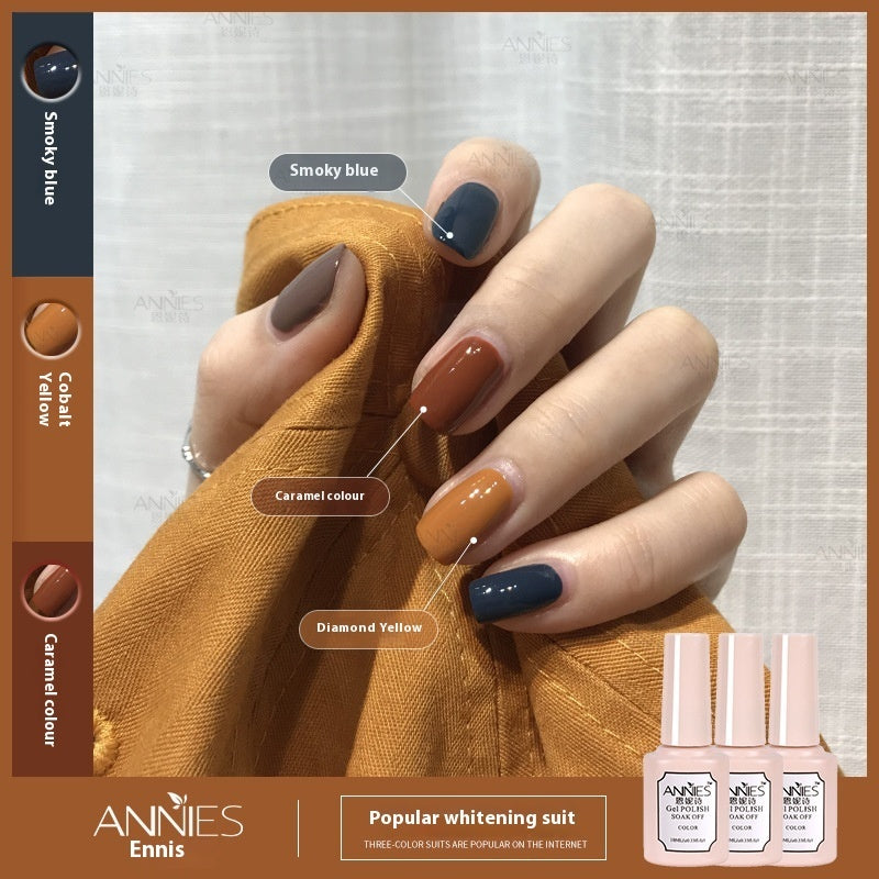 Annies Ennis Women's Three-color New Ice Jelly Nude Color Gel Nail Polish Suit