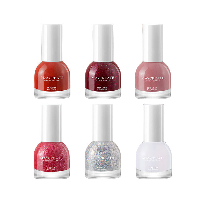Maycreate Nail Polish Female Long-lasting Tear-free Baking Free Transparent Net Red Summer Nail Polish