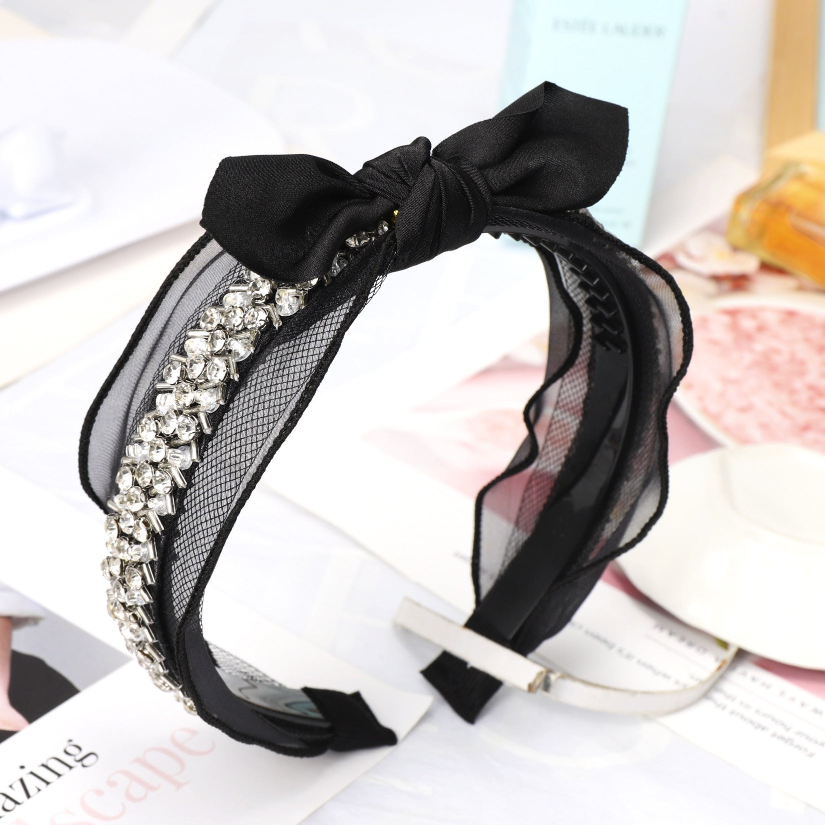 Crystal pearl lace Headband