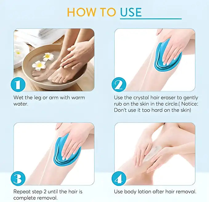 Fletix Crystal Hair Eraser Stone, Painless Magic Crystal Hair Remover  (Multicolor)