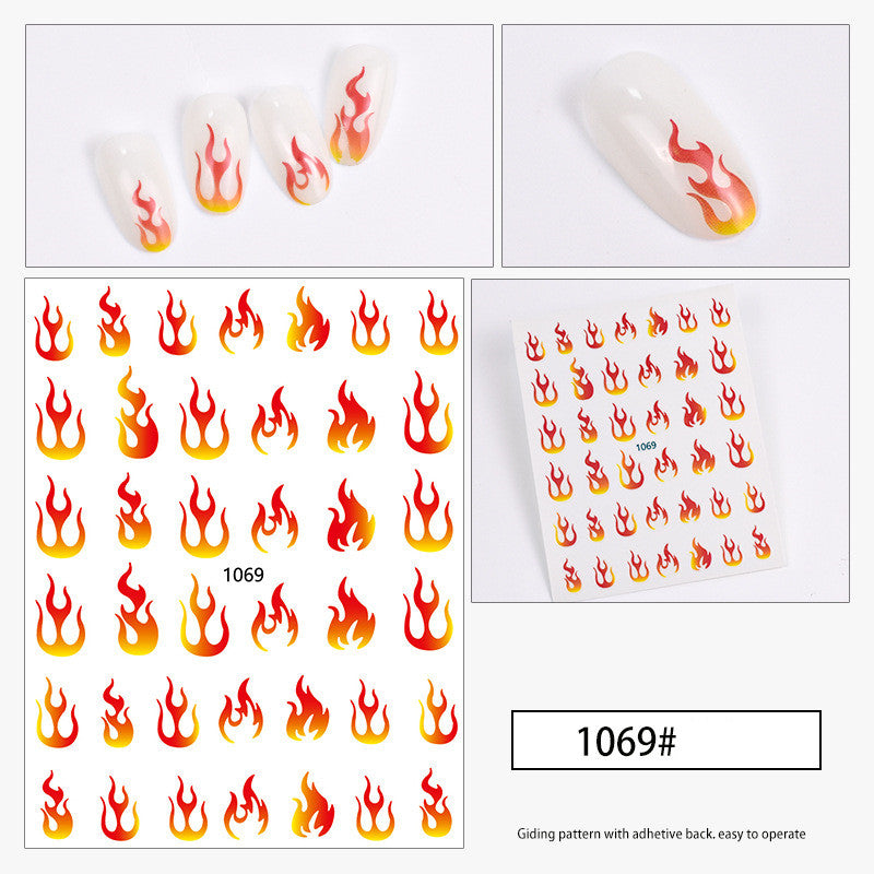 Flama Nail Flame Polish Glue Sticker Decoration Small Pattern