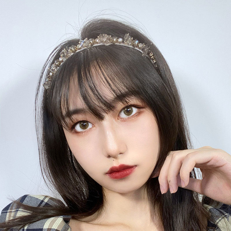 European And American Baroque Headband With Pearls And Diamonds