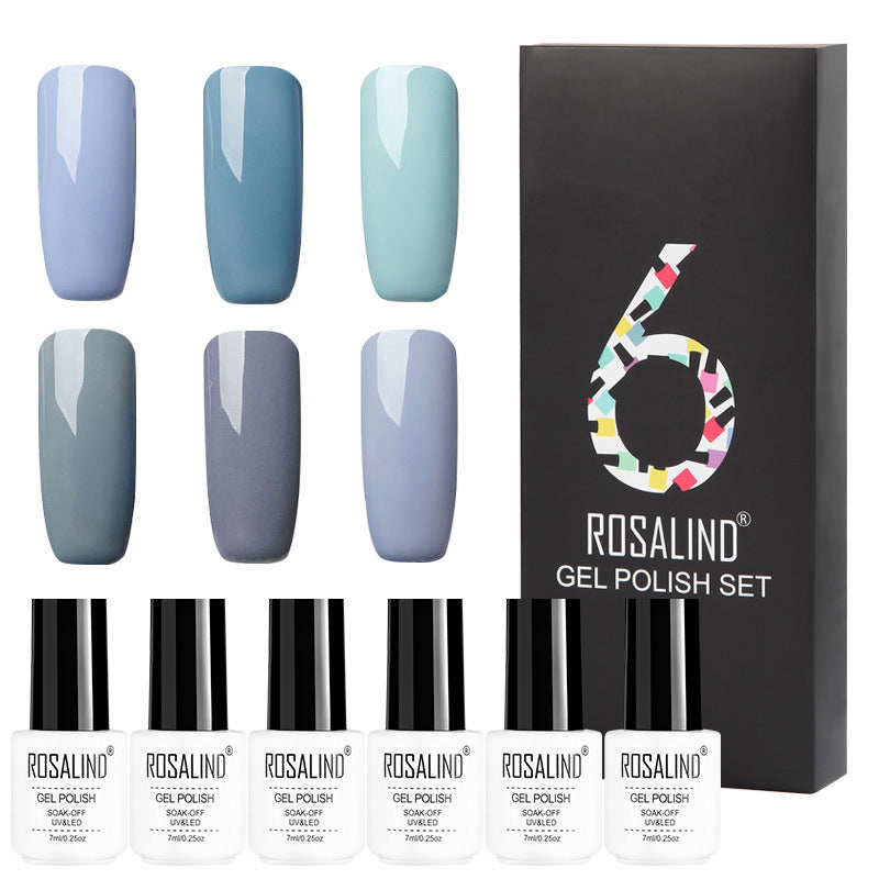 Rosalind 6 Colors Set Solid Color Gel Polish Set Nail Polish Gift Box Manicure