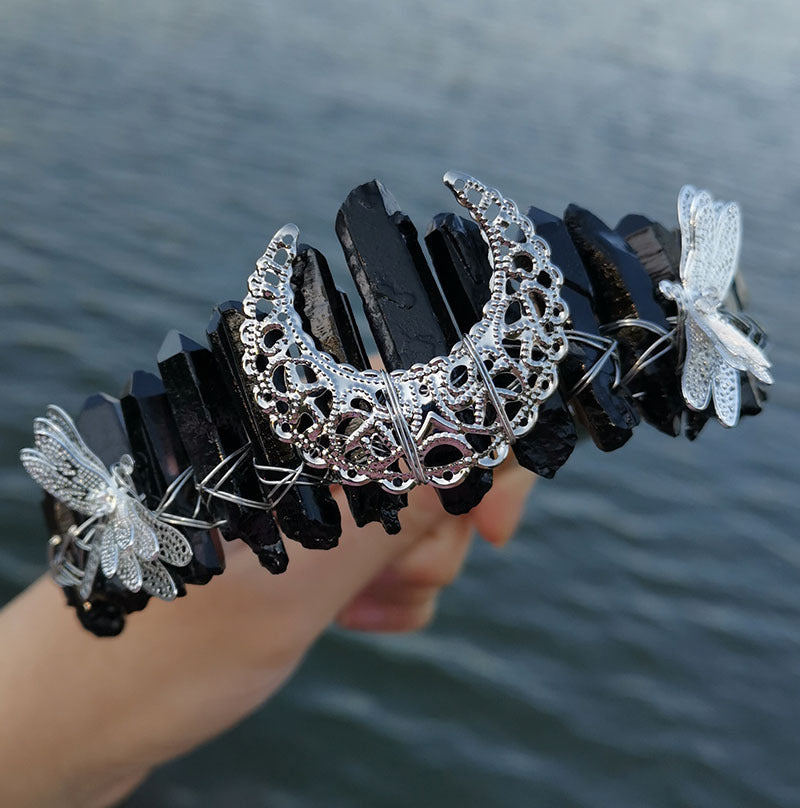Handmade Dragonfly Accessories Moon Crown Bride Hairband