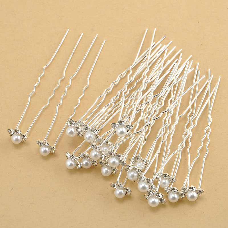 Bridal Hairpin Accessories Coil Hair Pearl Flower Headdress