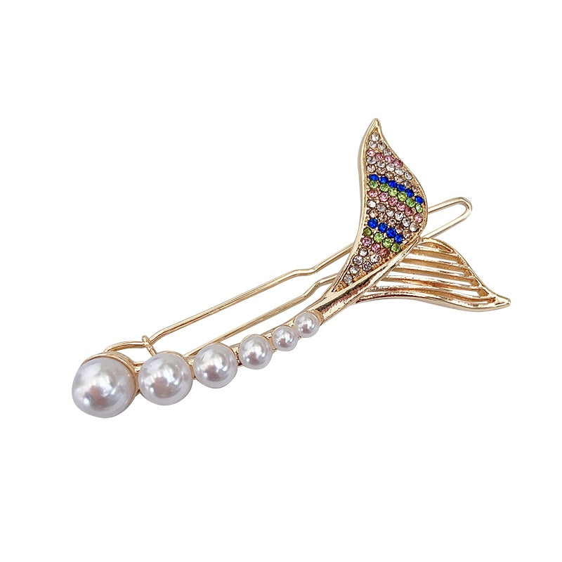 Exquisite and simple mermaid tail hairpin side clip girl