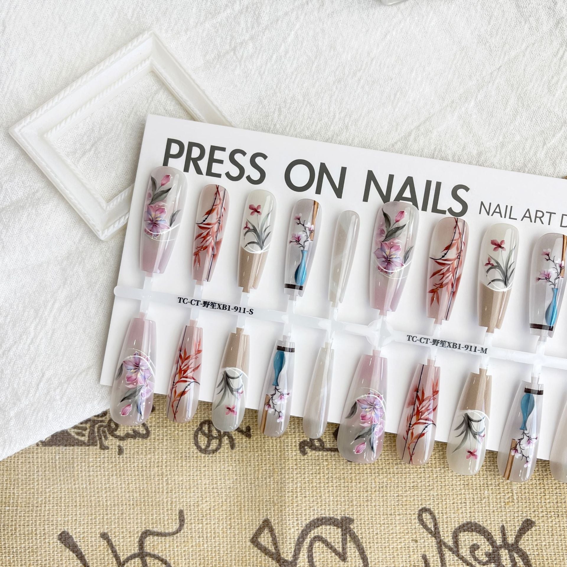 Press On Nails Ancient Chinese Style Sweet Cool Dark Wear Fake Nail Tip