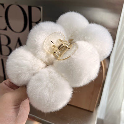PINRex Rabbit Hair Ball Clip Large Hairpin Headwear