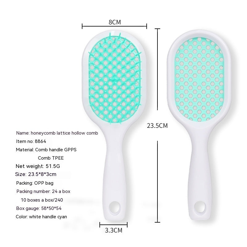 Household Wet And Dry Hollow Comb Shape Mesh Comb