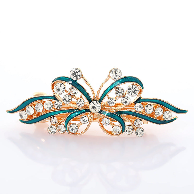 High Quality Alloy Oil Bowknot  Dripping Hairpin