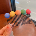 Summer Women's Candy Color Round Bean Hair Comb Organizer