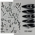 New Nail Beauty Black And Silver Strip Sticker
