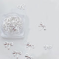 Alloy Bow Nail Ornament Light Luxury Advanced Bow Gold And Silver Nail Accessories
