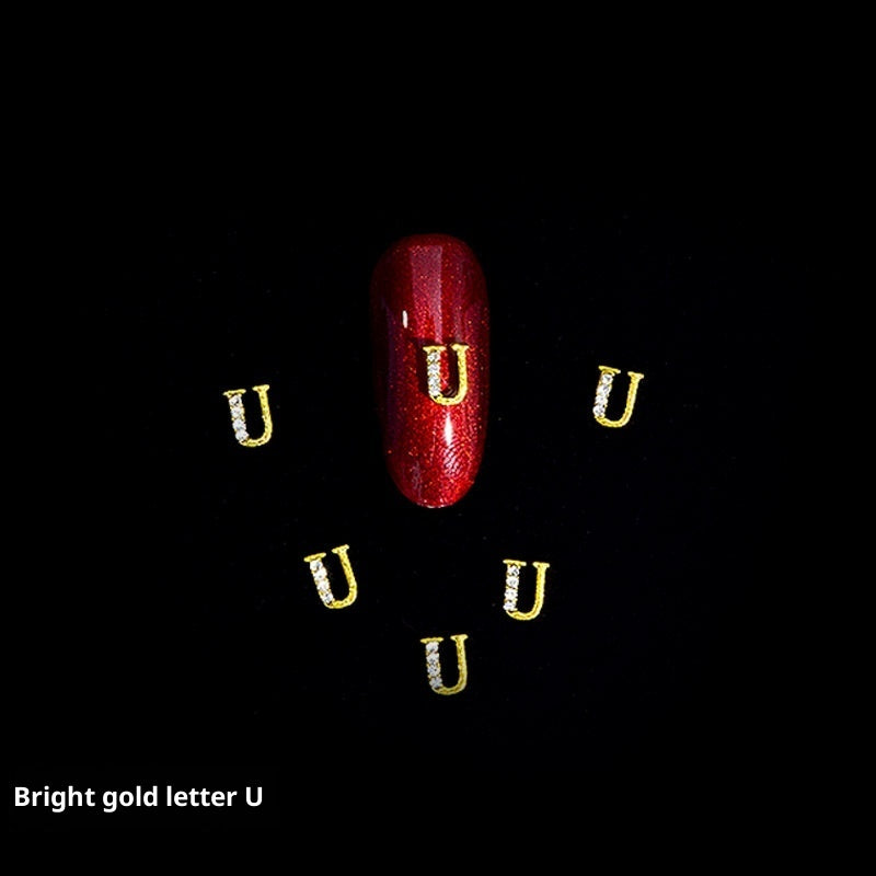 Cooc 26 Letter Alloy Nail Ornament Nail Crystal