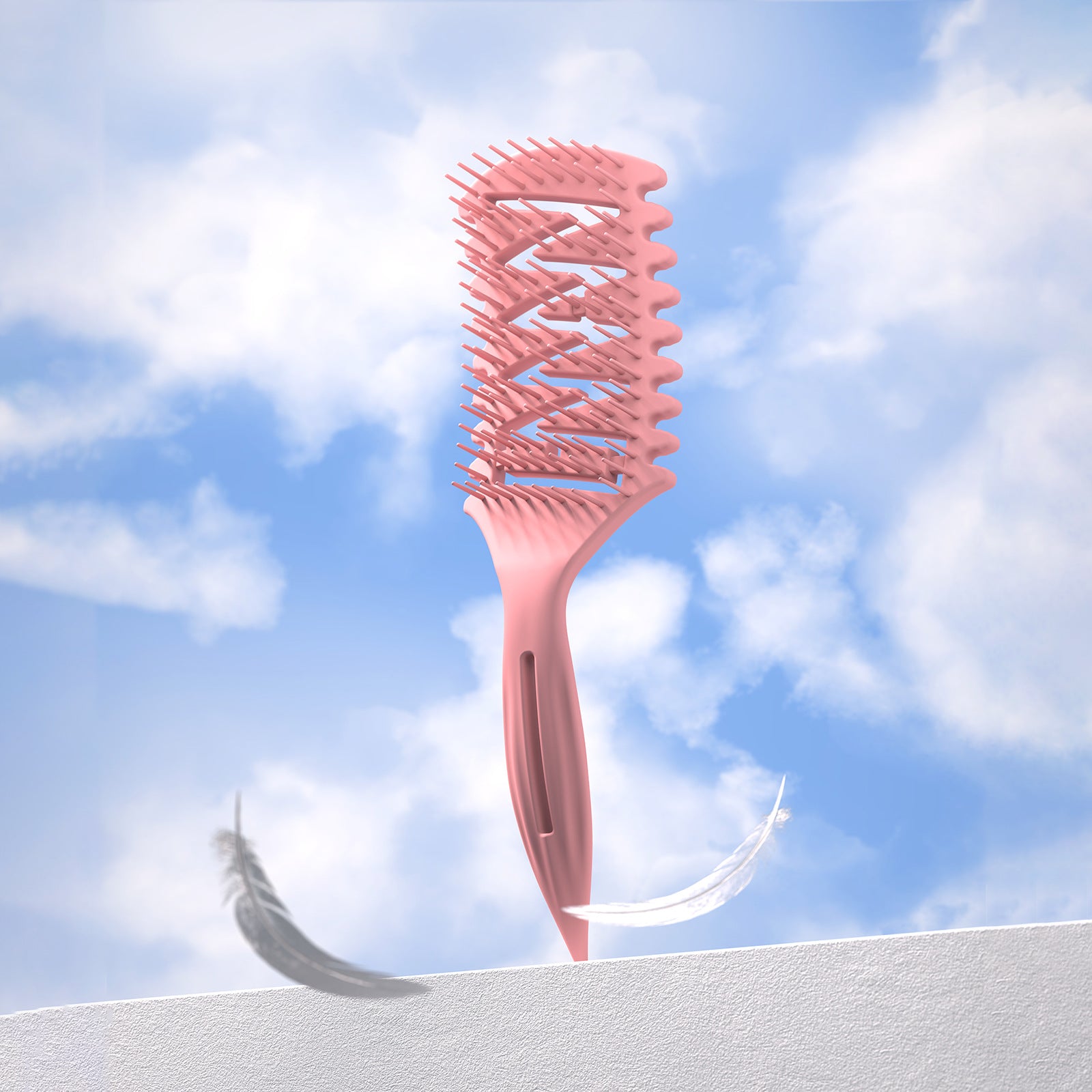 Long Handle Hollow Head Massage And Hairdressing Comb