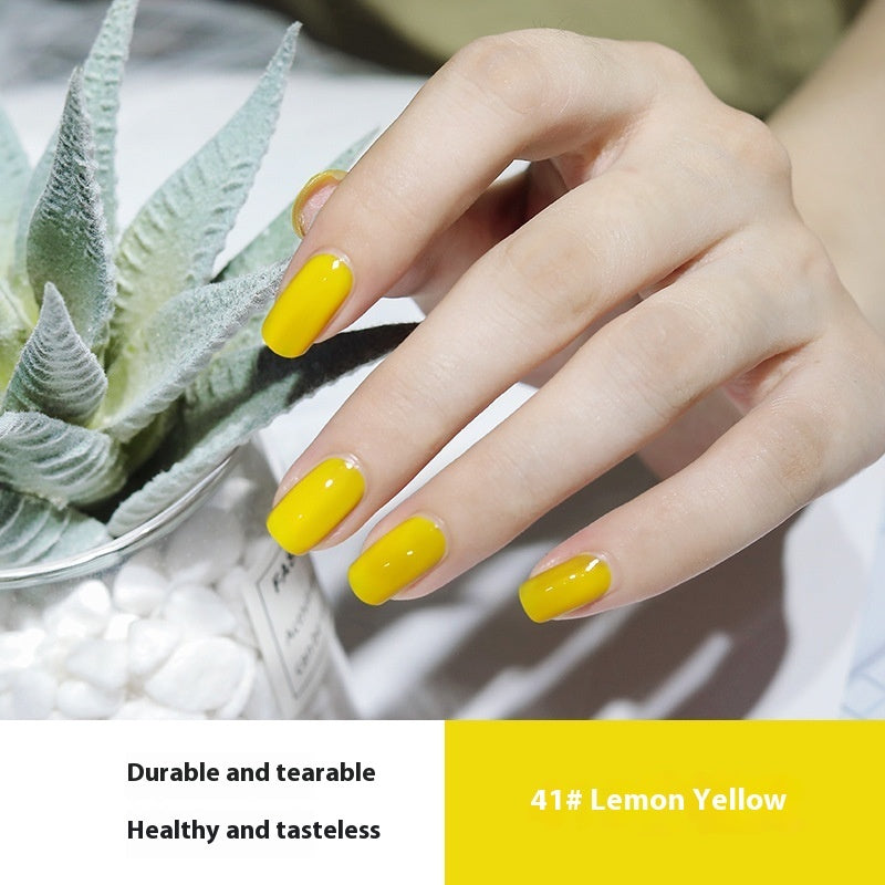 Qulisi Women's Peelable Lemon Yellow Baking-free Nail Polish