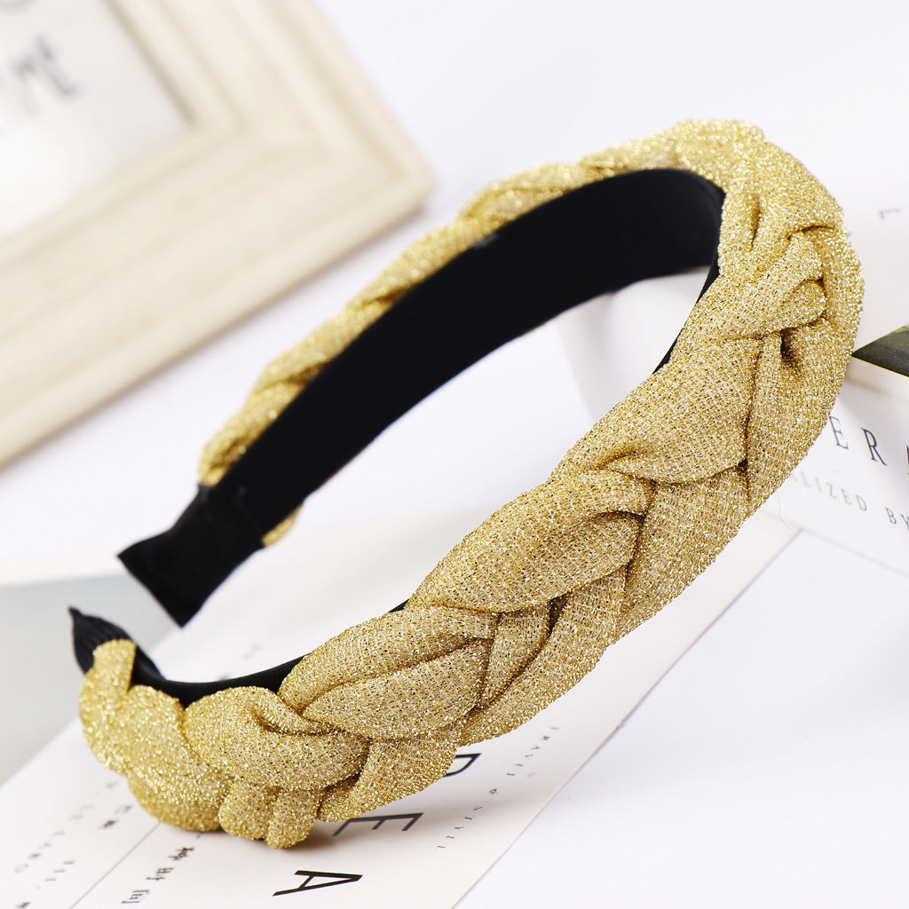 Bright silk cloth wide-brimmed bow headband