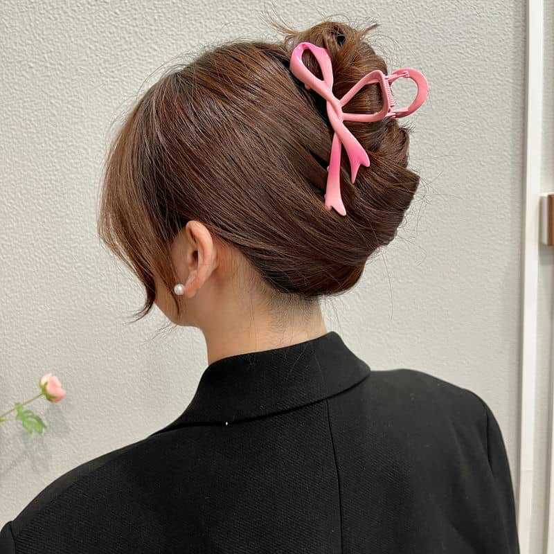 Ribbon Bowknot Barrettes Women's High-end Metal Clip