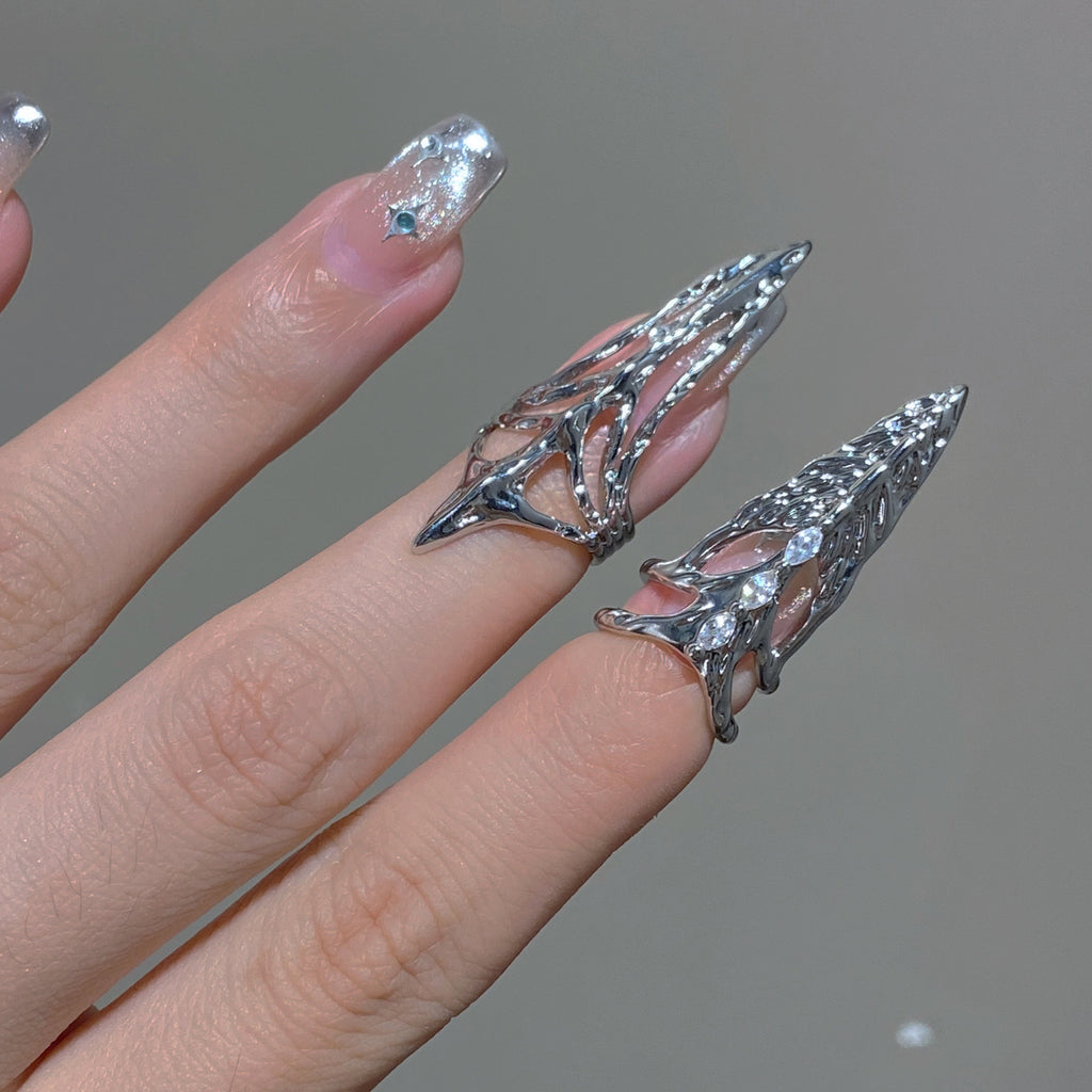 Micro Inlaid Zircon Nail Ring Personality