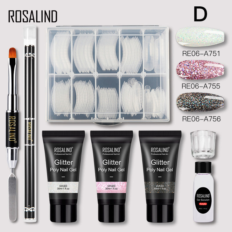 Rosalind Nail Art Modeling Quick Extension Liquid Gel Nail 30ML Extension Glue Tool Set 3pcs