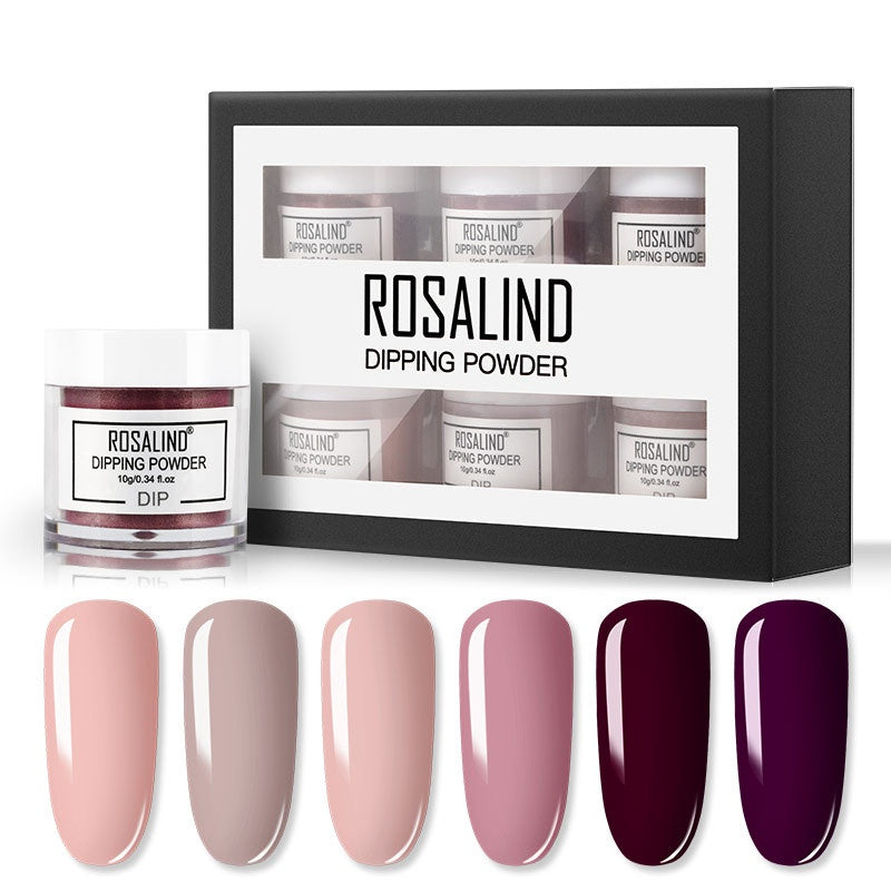 Rosalind Nail Art Infiltration Powder Set, Baking-free Moisturizing Powder, Nail Glitter
