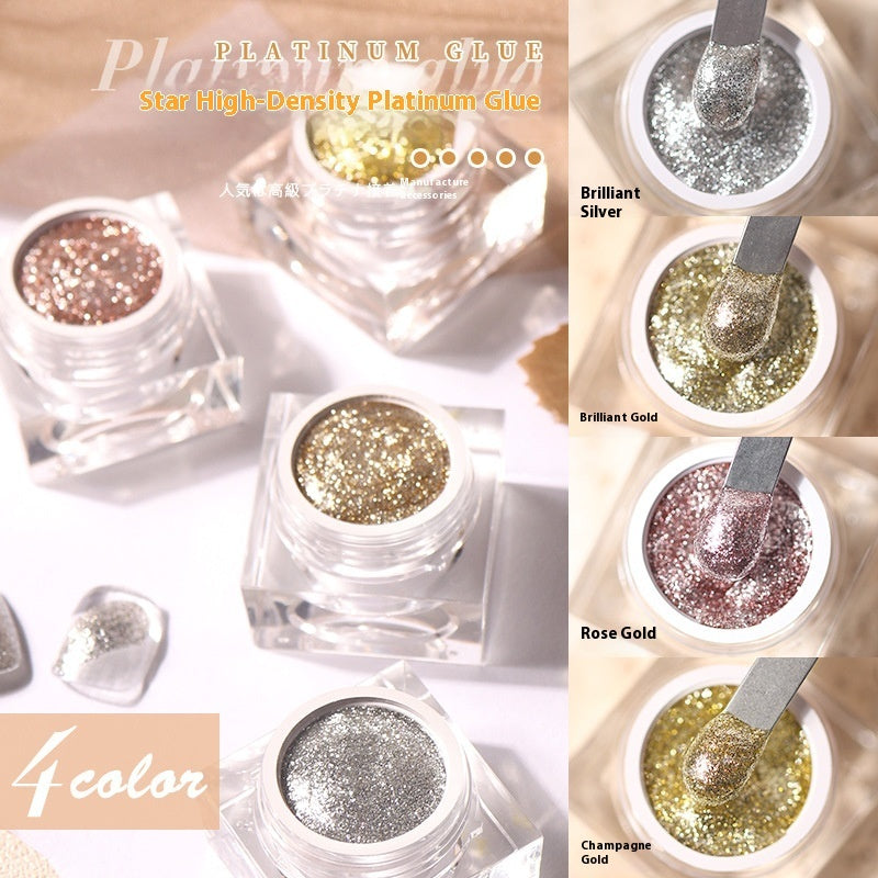Platinum Glue Star High Density Platinum Nail-beauty Glue Glitter Painted Metal UV Polish