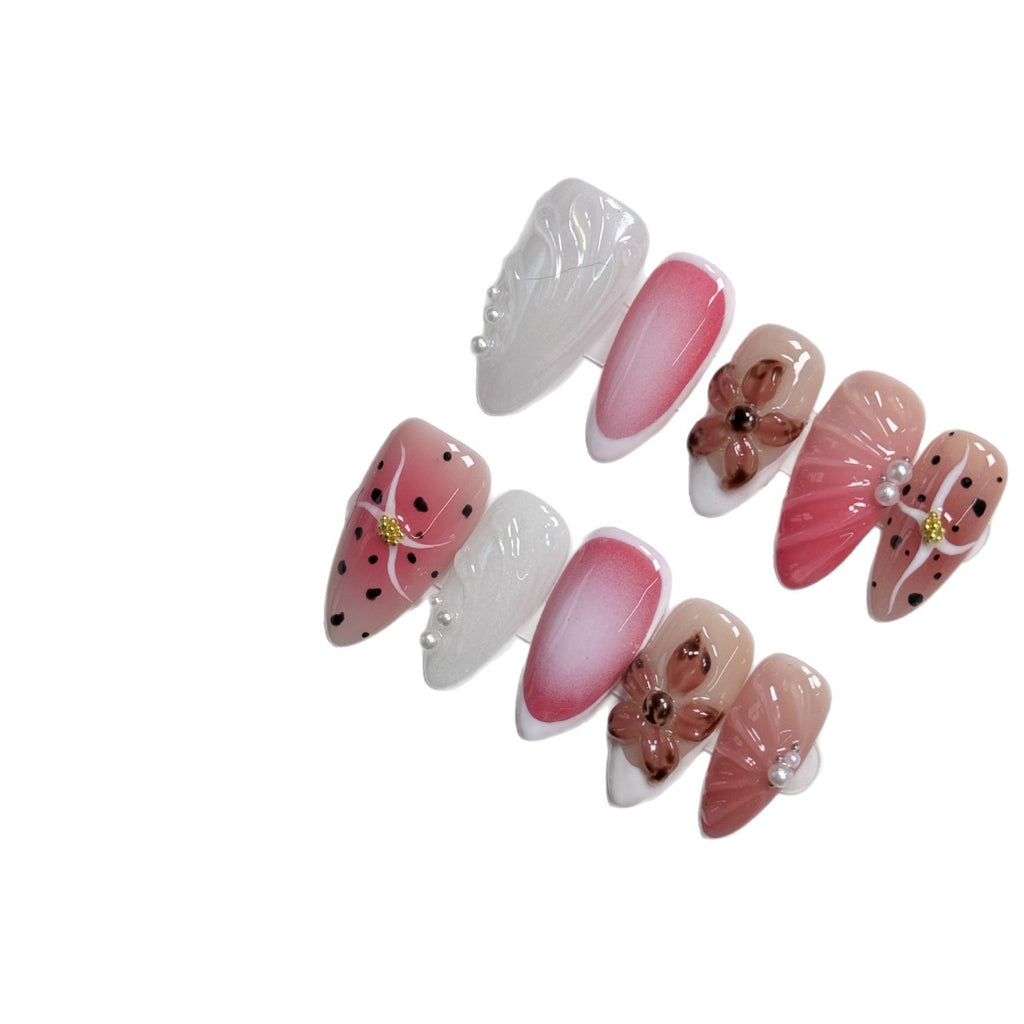 New Nail Beauty Patch Hand-painted Three-dimensional Carved Cute