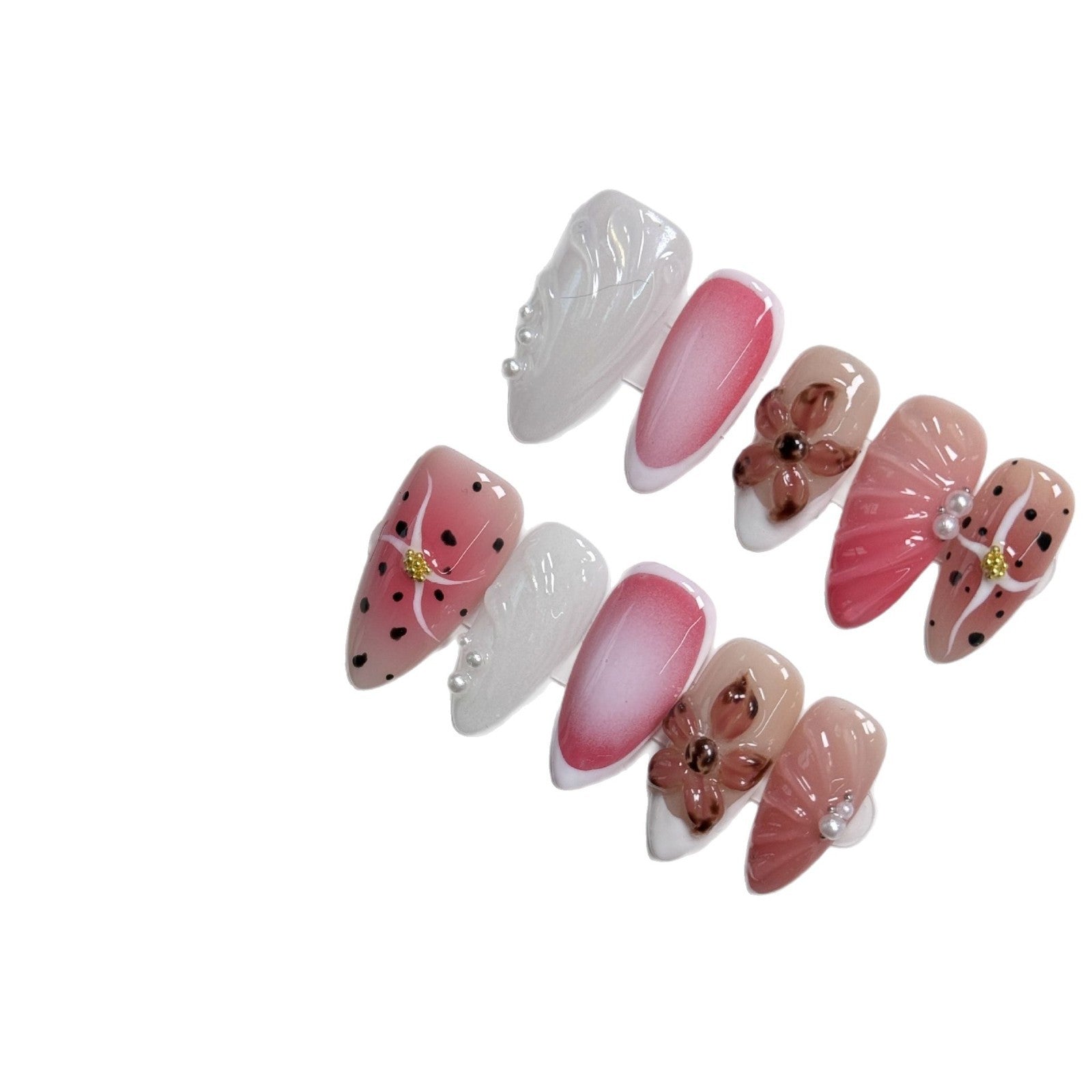 New Nail Beauty Patch Hand-painted Three-dimensional Carved Cute