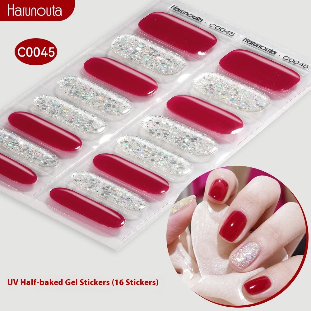 Harunouta Nail Stickers UV Gel Nail Sticker Semi-curing