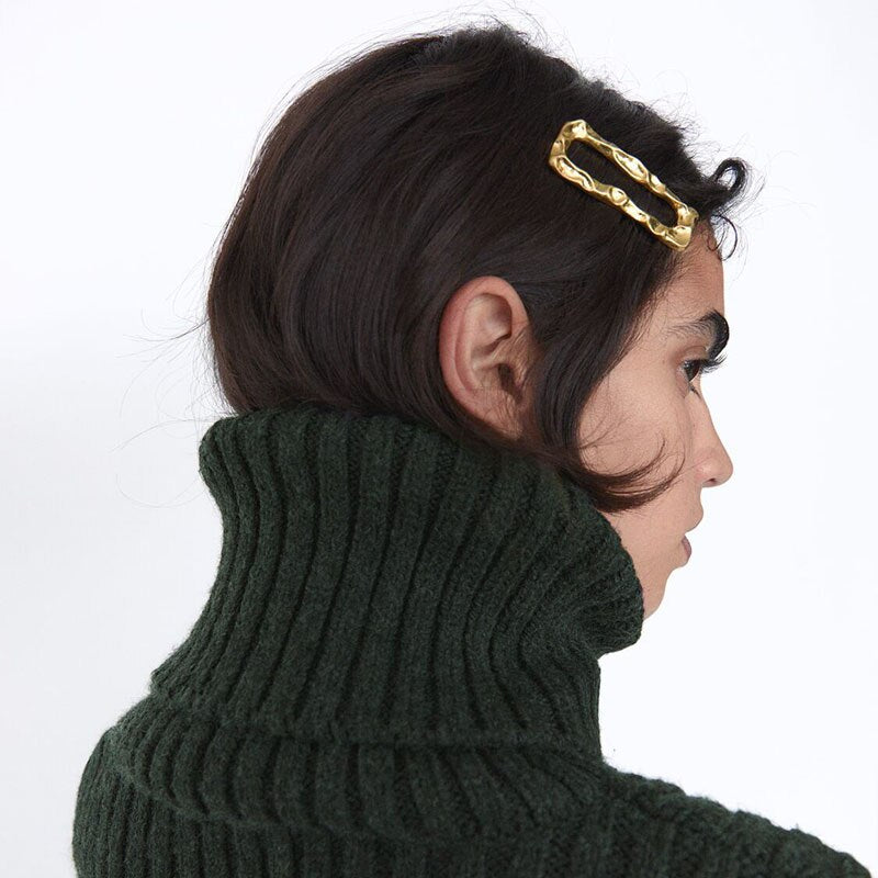 retro pleated metal hairpin