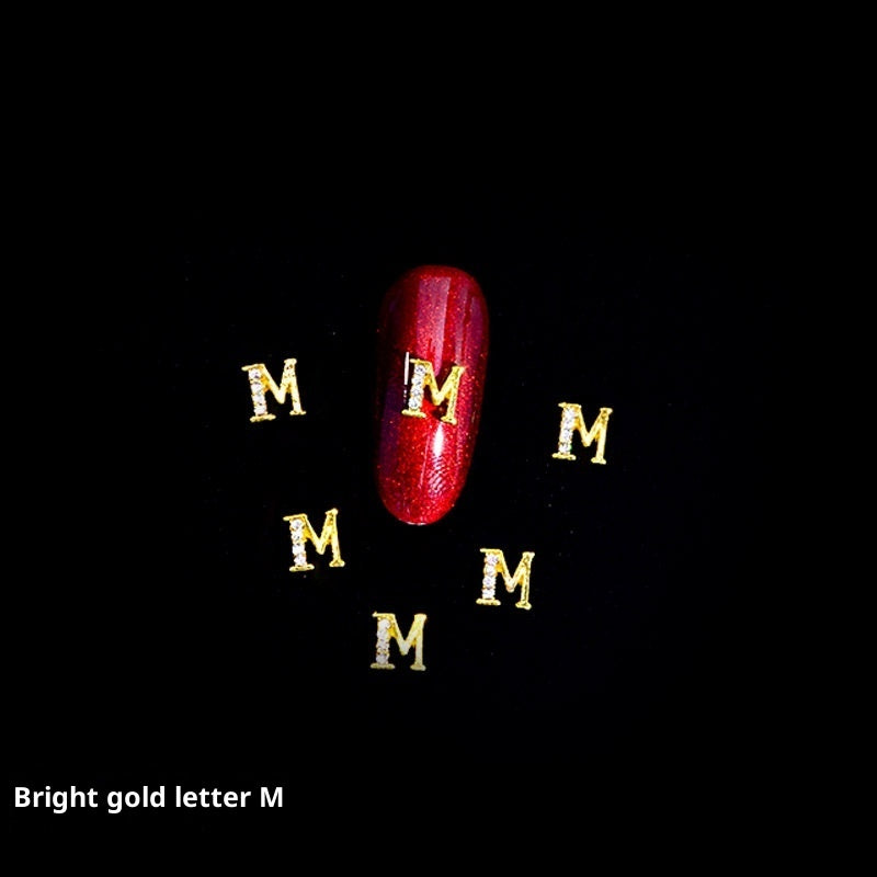 Cooc 26 Letter Alloy Nail Ornament Nail Crystal