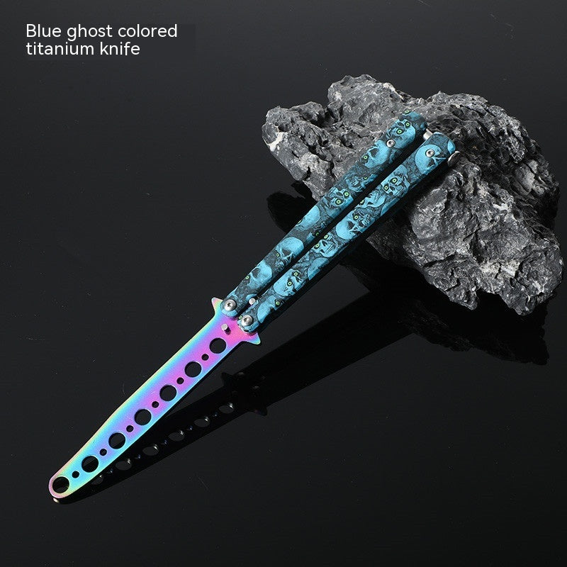 Butterfly Comb Folding Training Knife Stainless Steel Swing Knife