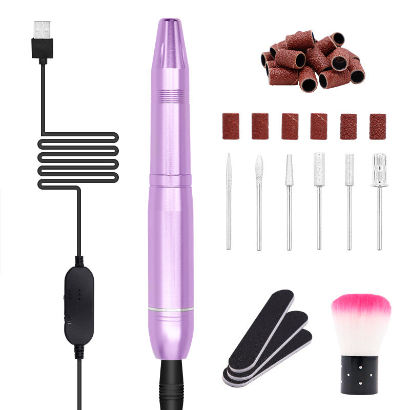 Nail Polishing Machine USB Portable Nail Polish Remover Manicure Polishing Nail Piercing Device Grinding Pen