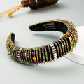Baroque style colored rhinestone sponge headband