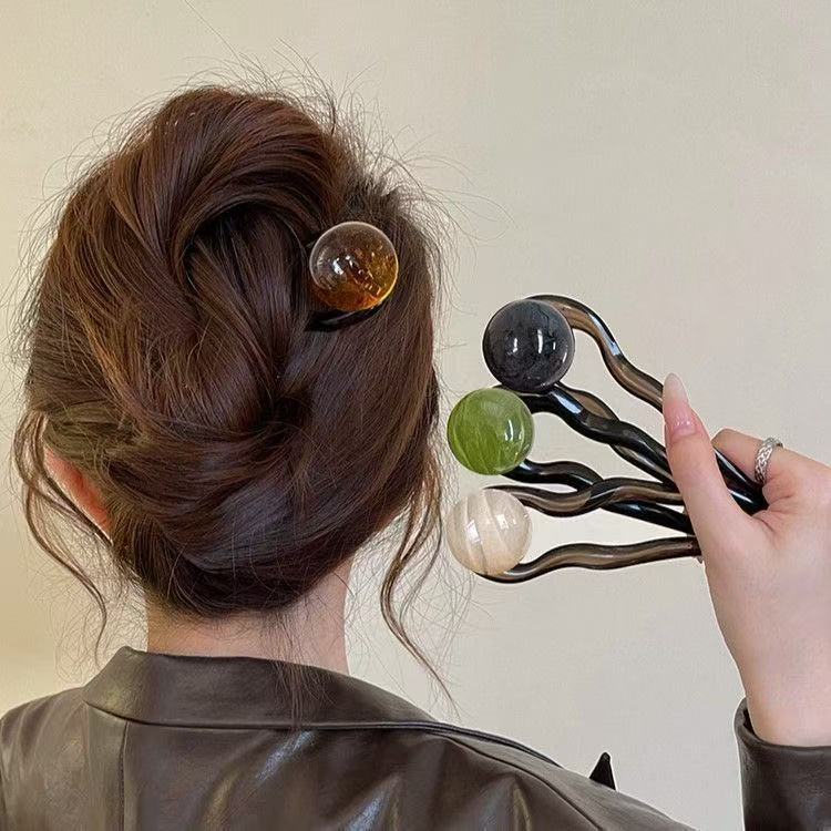 Ball Retro Simple U-shaped Hair Pin Headdress Barrettes