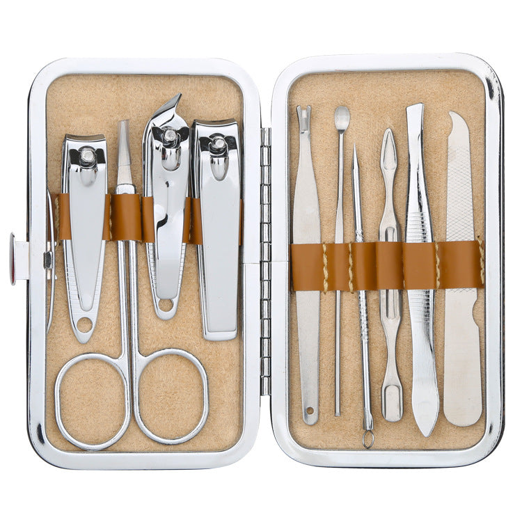 Checkered 10-piece set nail set