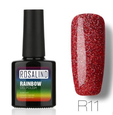 Rosalind Nail free, long-lasting, non-toxic, nail polish, ROSALIND phototherapy glue, star studded rainbow system.