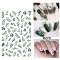 Green Leaf Nail Sticker Cactus Green Polka Dot Leopard Nail Sticker