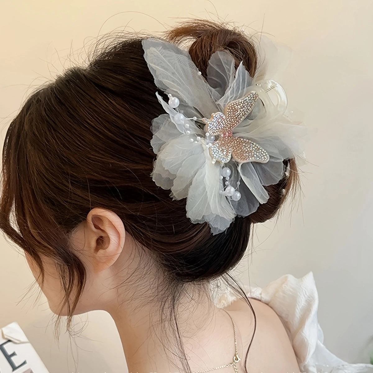 Elegant Bow Stylish Updo Shark Clip Hair Accessory