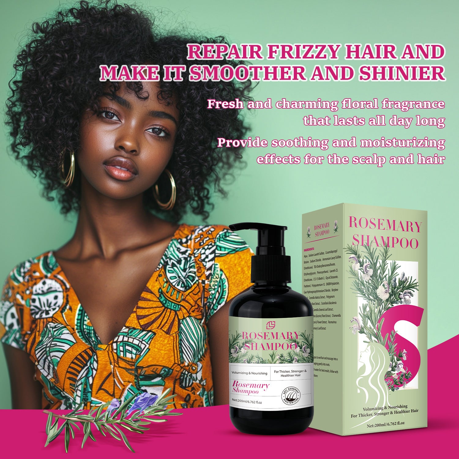 Rosemary Shampoo 200ml Cleansing And Moisturizing