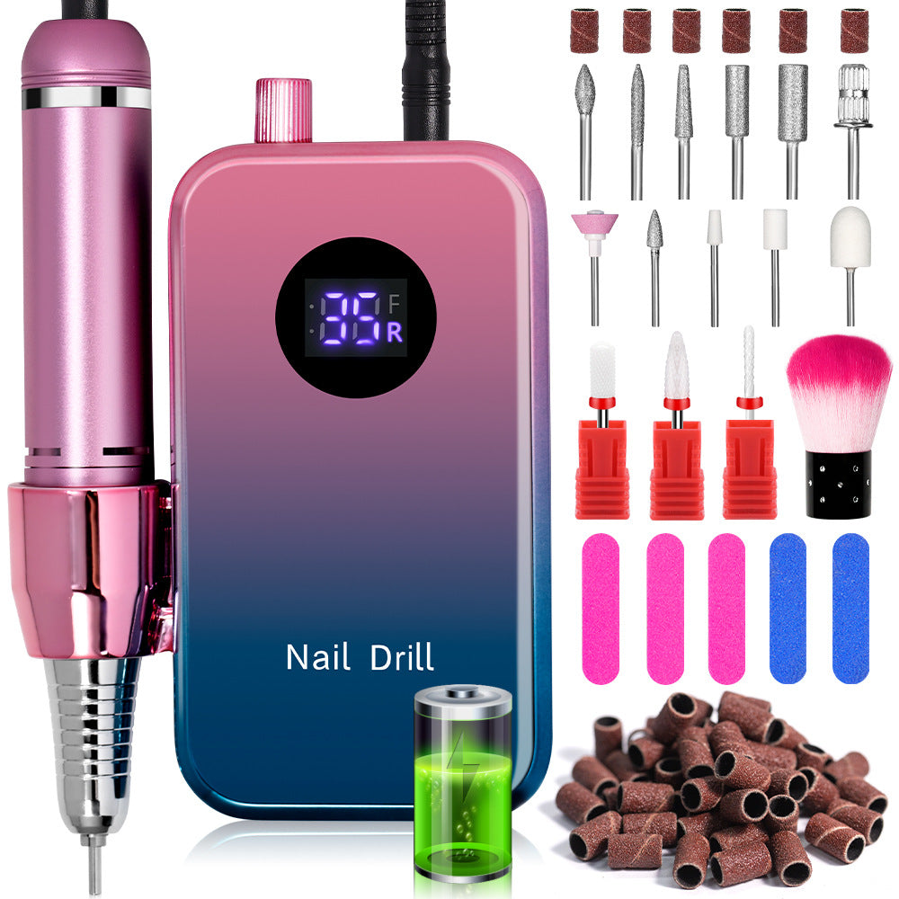 Nail Drill Portable Nail Polishing Machine Long Standby Rechargeable High Power
