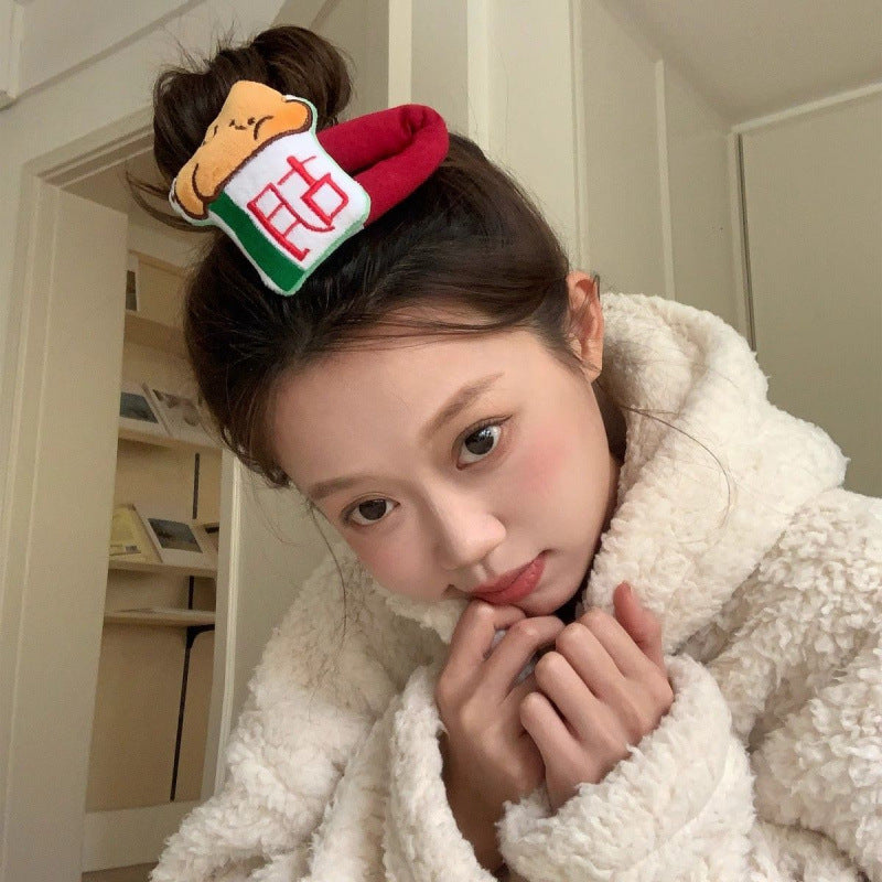 Cartoon Doll Sponge Bang Clip Hairpin